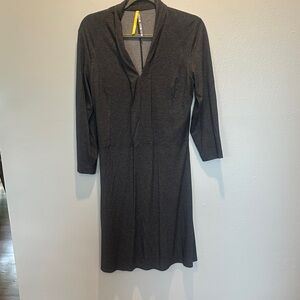 Lole Charcoal V-Neck Long Sleeve Knit Dress